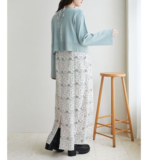 MAJESTICLEGON「リボンブローチセットビジューカーデ」|カーディガン|