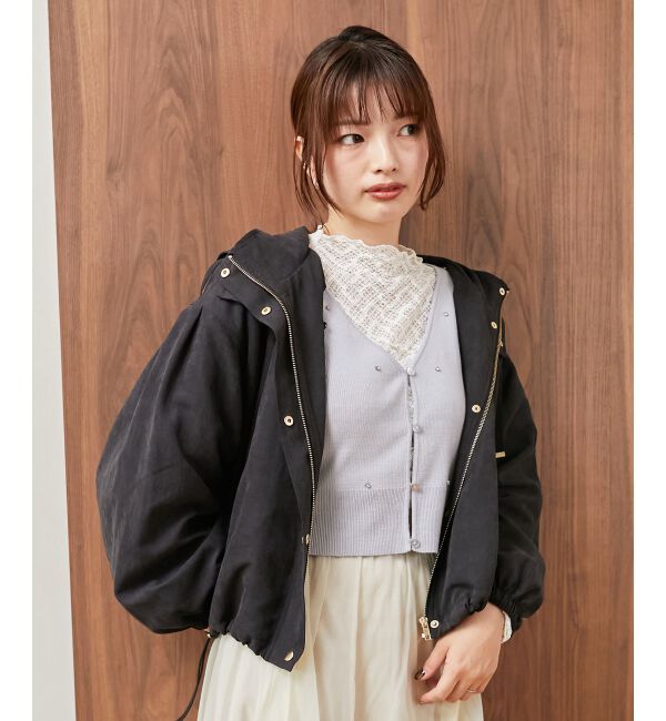 MAJESTICLEGON「リボンブローチセットビジューカーデ」|カーディガン|