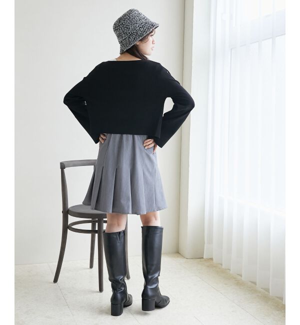 MAJESTICLEGON「リボンブローチセットビジューカーデ」|カーディガン|