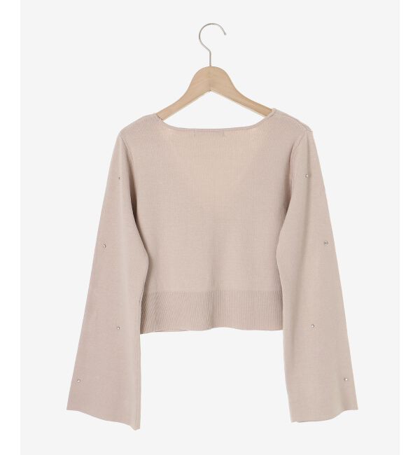 MAJESTICLEGON「リボンブローチセットビジューカーデ」|カーディガン|