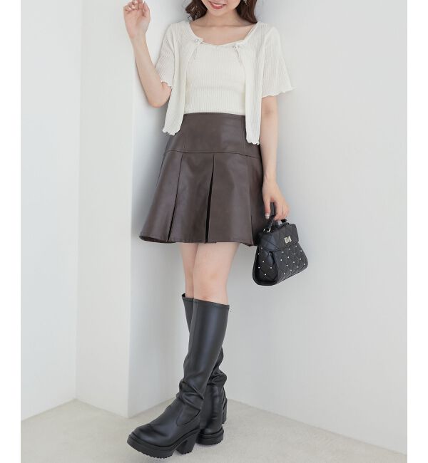 MAJESTICLEGON「キャミセットビーズリボンカーデ」|カーディガン|