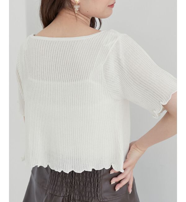 MAJESTICLEGON「キャミセットビーズリボンカーデ」|カーディガン|