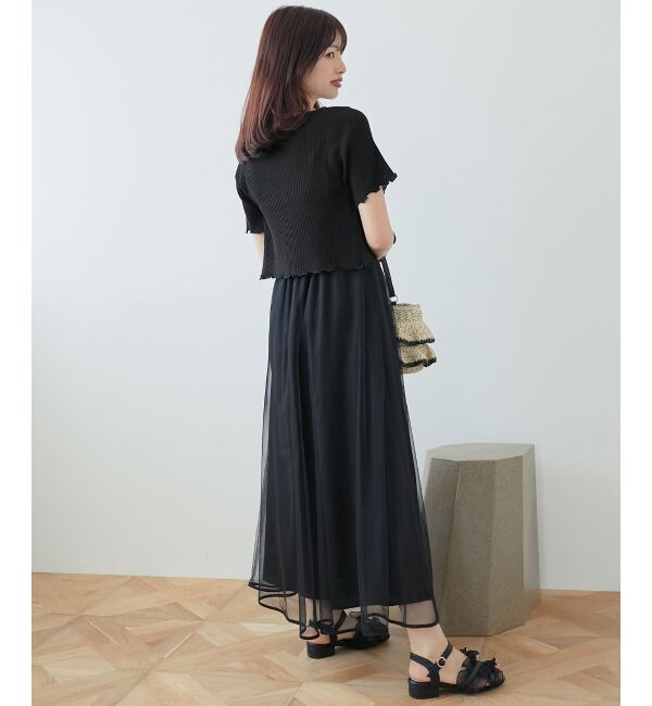 MAJESTICLEGON「キャミセットビーズリボンカーデ」|カーディガン|