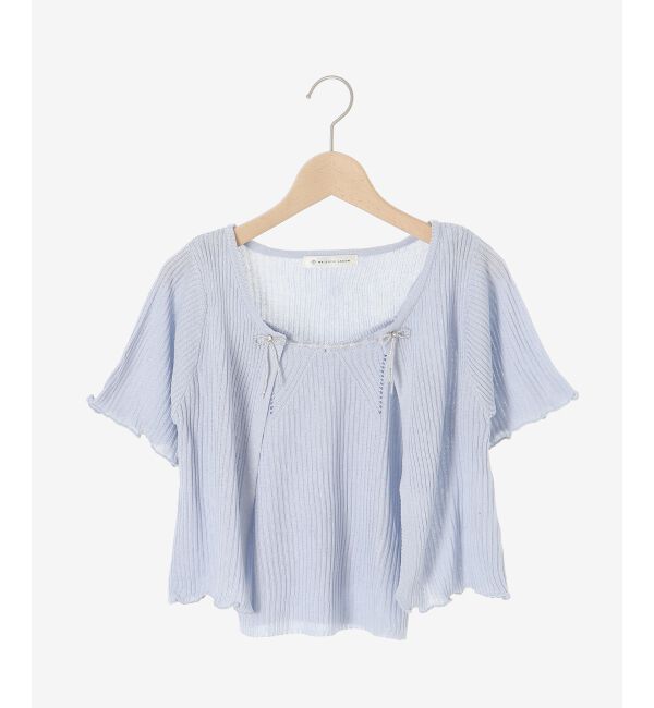 MAJESTICLEGON「キャミセットビーズリボンカーデ」|カーディガン|