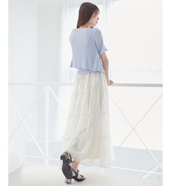 MAJESTICLEGON「キャミセットビーズリボンカーデ」|カーディガン|