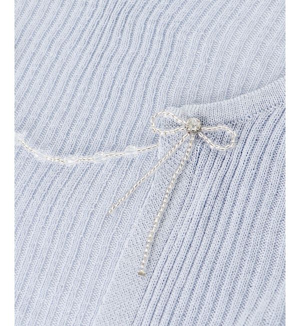 MAJESTICLEGON「キャミセットビーズリボンカーデ」|カーディガン|