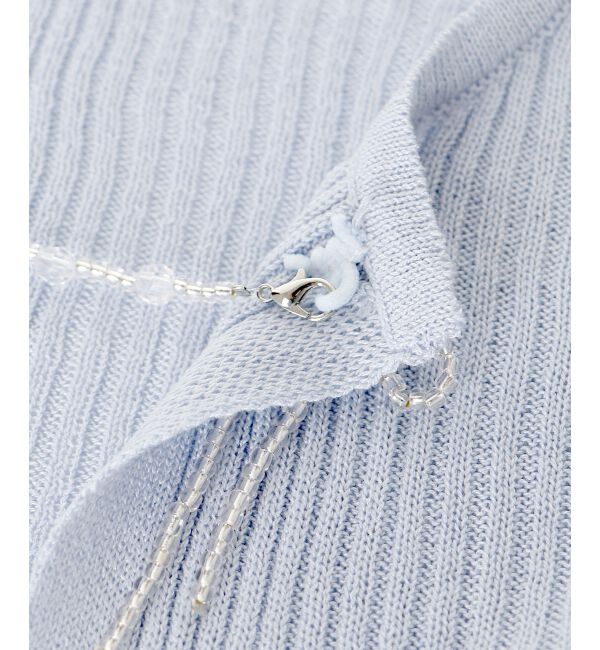 MAJESTICLEGON「キャミセットビーズリボンカーデ」|カーディガン|