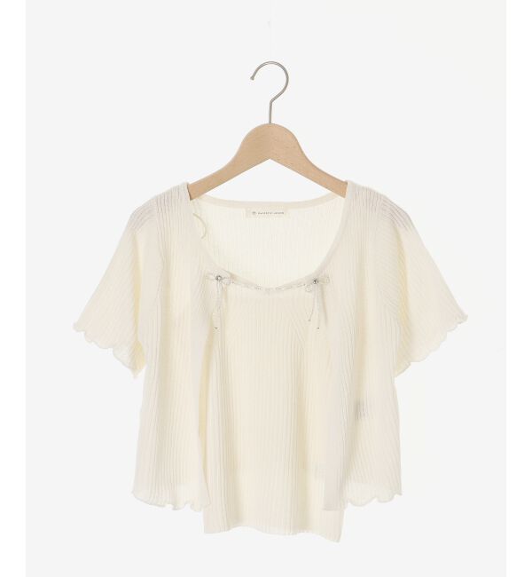 MAJESTICLEGON「キャミセットビーズリボンカーデ」|カーディガン|