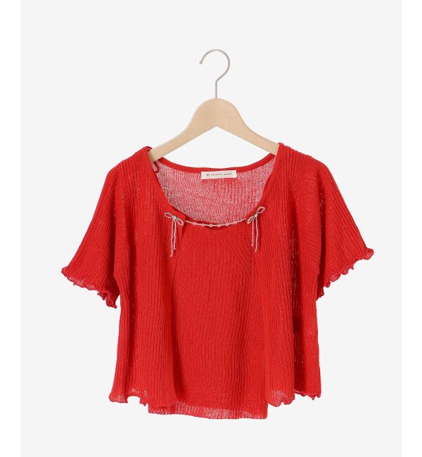 MAJESTICLEGON「キャミセットビーズリボンカーデ」|カーディガン|