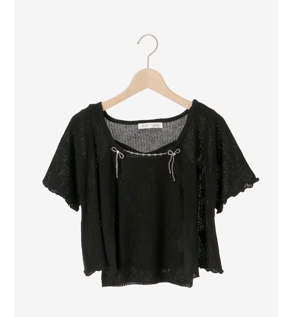 MAJESTICLEGON「キャミセットビーズリボンカーデ」|カーディガン|