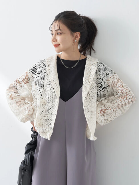 earth music&ecology「レースジャケット」|テーラードジャケット|