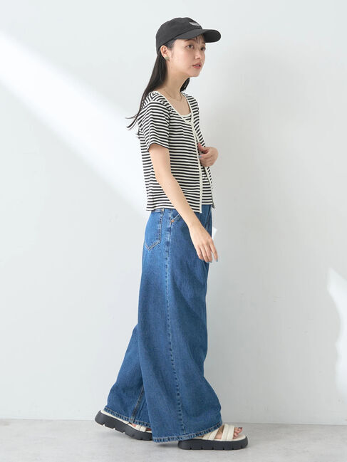 earth music&ecology「SET2点ボーダーカーディガン+キャミ」|カーディガン|