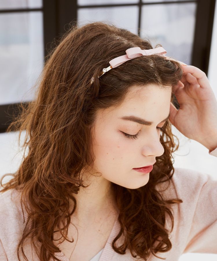 Maison de FLEUR「グログランリボンカチューシャ」|その他|ピンク