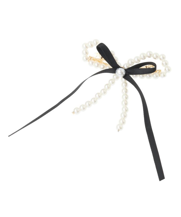 Maison de FLEUR「パールサテンリボンバレッタ」|その他|