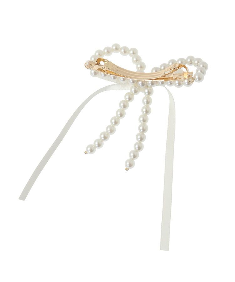 Maison de FLEUR「パールサテンリボンバレッタ」|その他|