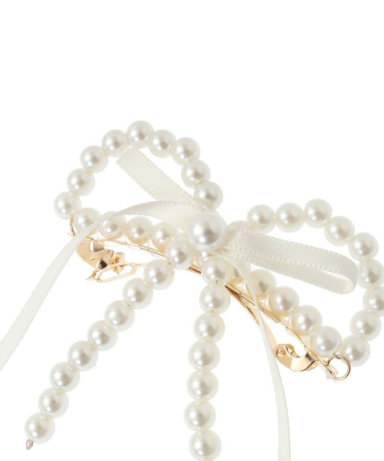 Maison de FLEUR「パールサテンリボンバレッタ」|その他|