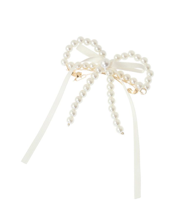 Maison de FLEUR「パールサテンリボンバレッタ」|その他|