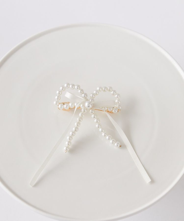 Maison de FLEUR「パールサテンリボンバレッタ」|その他|