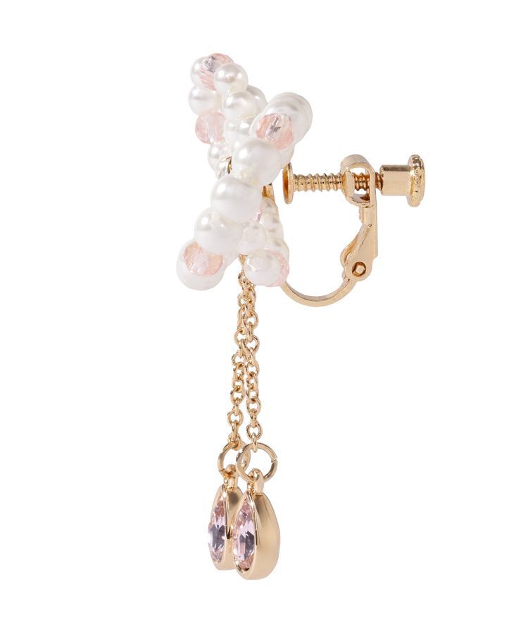 Maison de FLEUR「パールリボンビジューイヤリング」|イヤリング|