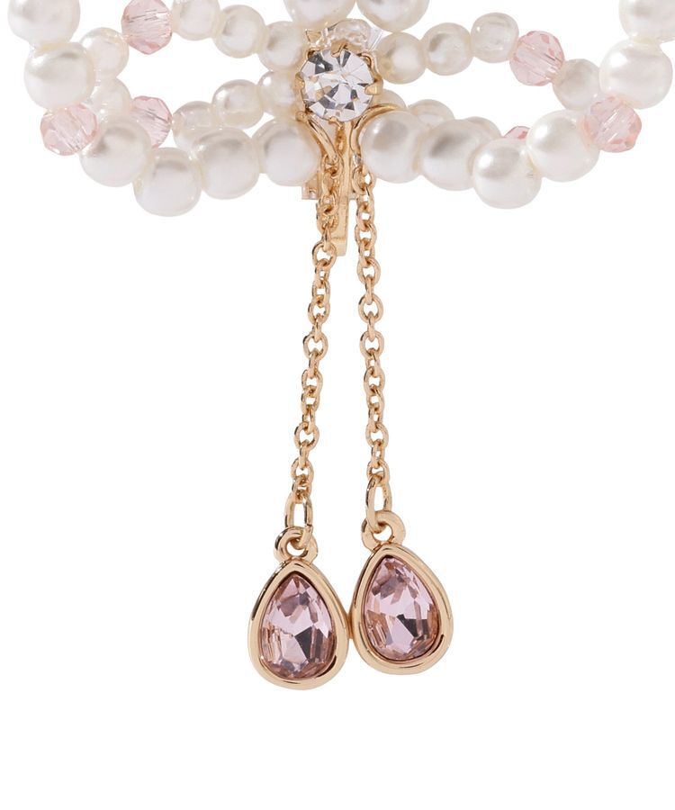 Maison de FLEUR「パールリボンビジューイヤリング」|イヤリング|