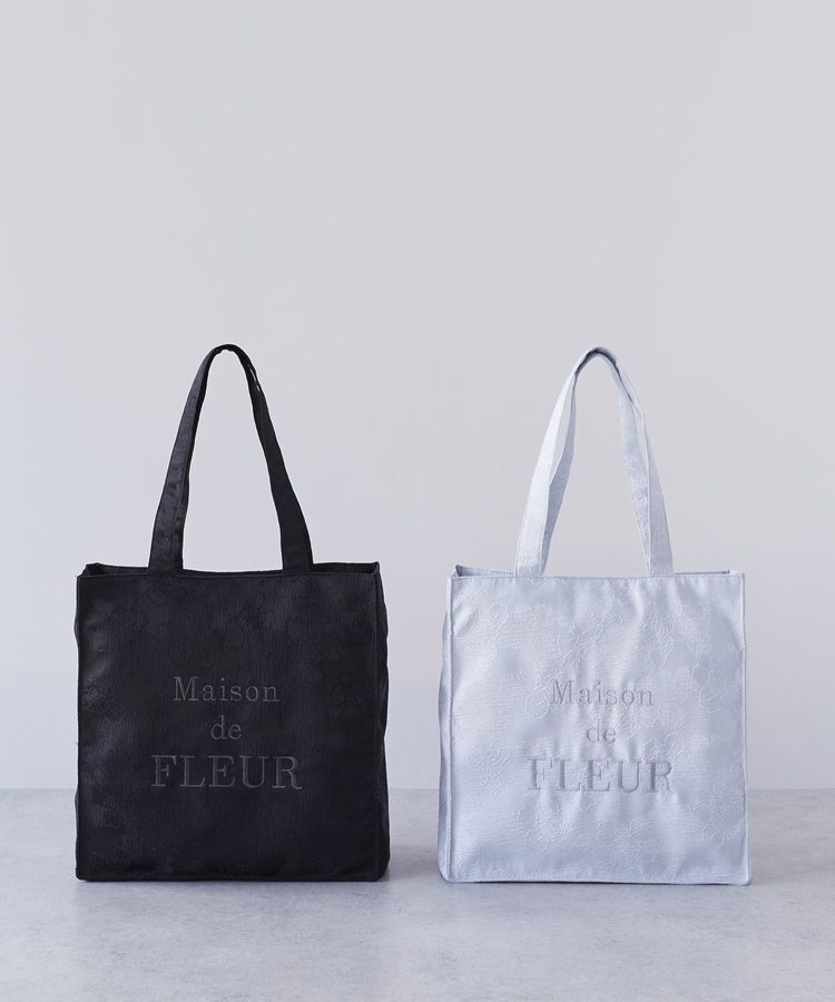 Maison de FLEUR「ブランドロゴ刺繍ジャカードスクエアトート」|トートバッグ|