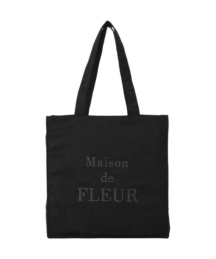 Maison de FLEUR「ブランドロゴ刺繍ジャカードスクエアトート」|トートバッグ|