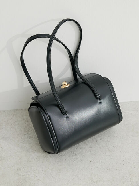  「・Cu-shut ミニボストン」|ハンドバッグ|ブラック