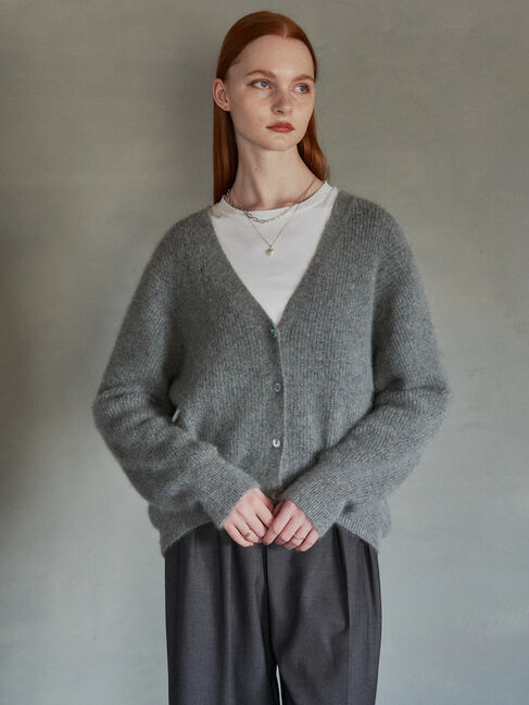 YECCA VECCA「フォックス混Vネックカーディガン」|カーディガン|