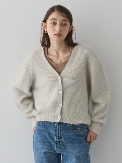 YECCA VECCA「フォックス混Vネックカーディガン」|カーディガン|