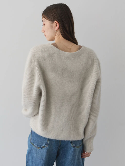 YECCA VECCA「フォックス混Vネックカーディガン」|カーディガン|