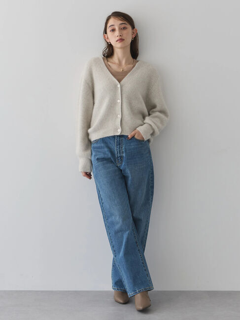 YECCA VECCA「フォックス混Vネックカーディガン」|カーディガン|