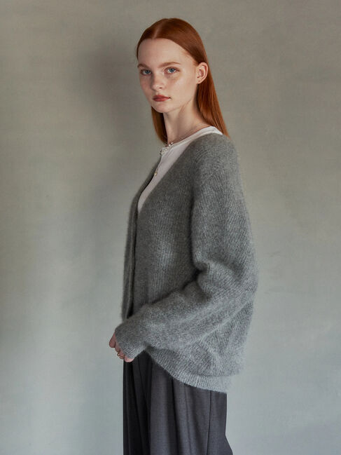 YECCA VECCA「フォックス混Vネックカーディガン」|カーディガン|