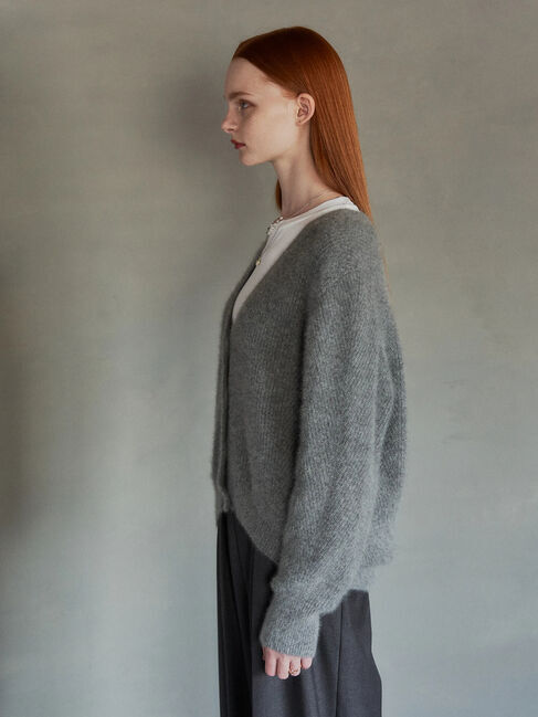 YECCA VECCA「フォックス混Vネックカーディガン」|カーディガン|