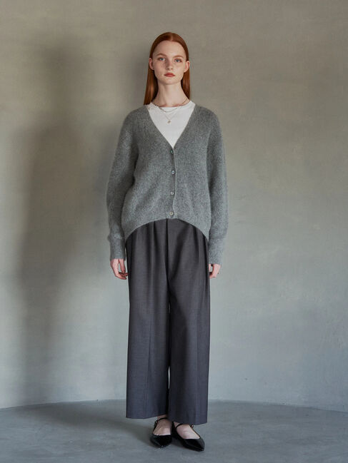 YECCA VECCA「フォックス混Vネックカーディガン」|カーディガン|