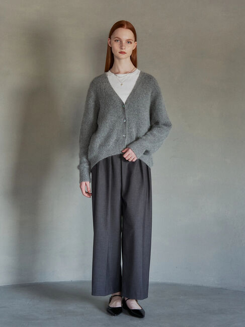 YECCA VECCA「フォックス混Vネックカーディガン」|カーディガン|