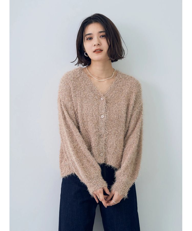 YECCA VECCA「ラメシャギーカーディガン」|カーディガン|