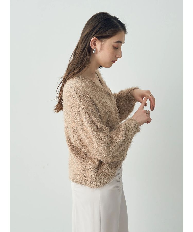 YECCA VECCA「ラメシャギーカーディガン」|カーディガン|