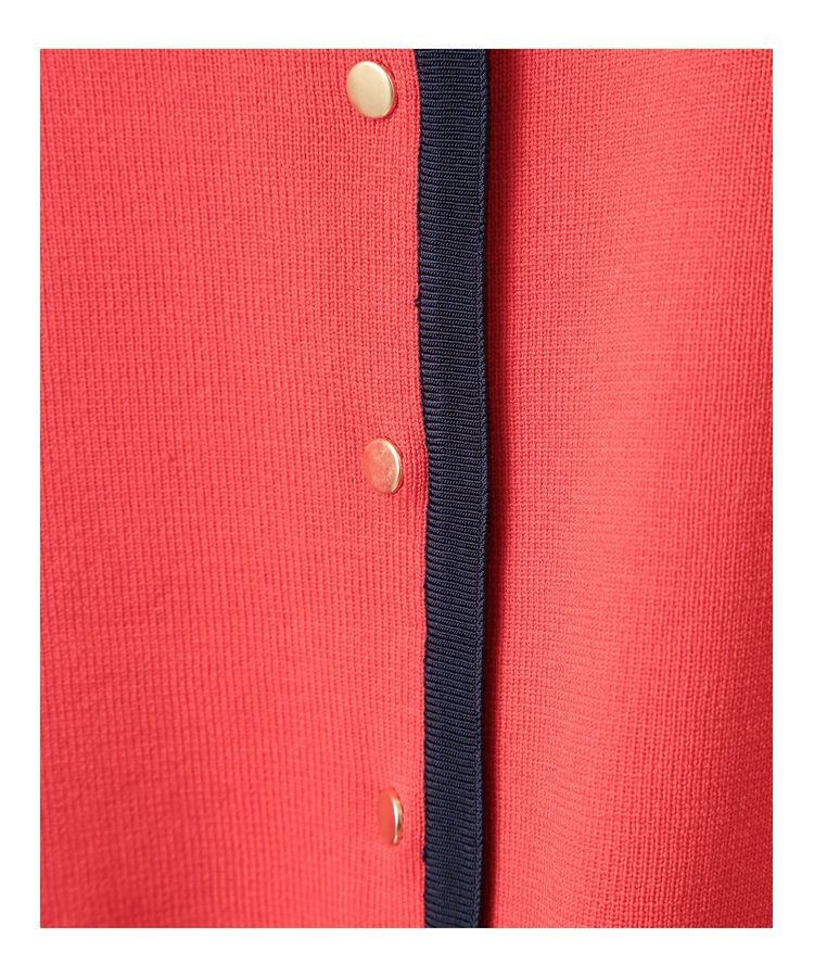 YECCA VECCA「配色トリミングニットジャケット」|カーディガン|