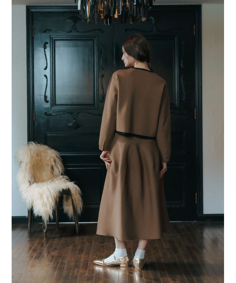 YECCA VECCA「配色トリミングニットジャケット」|カーディガン|