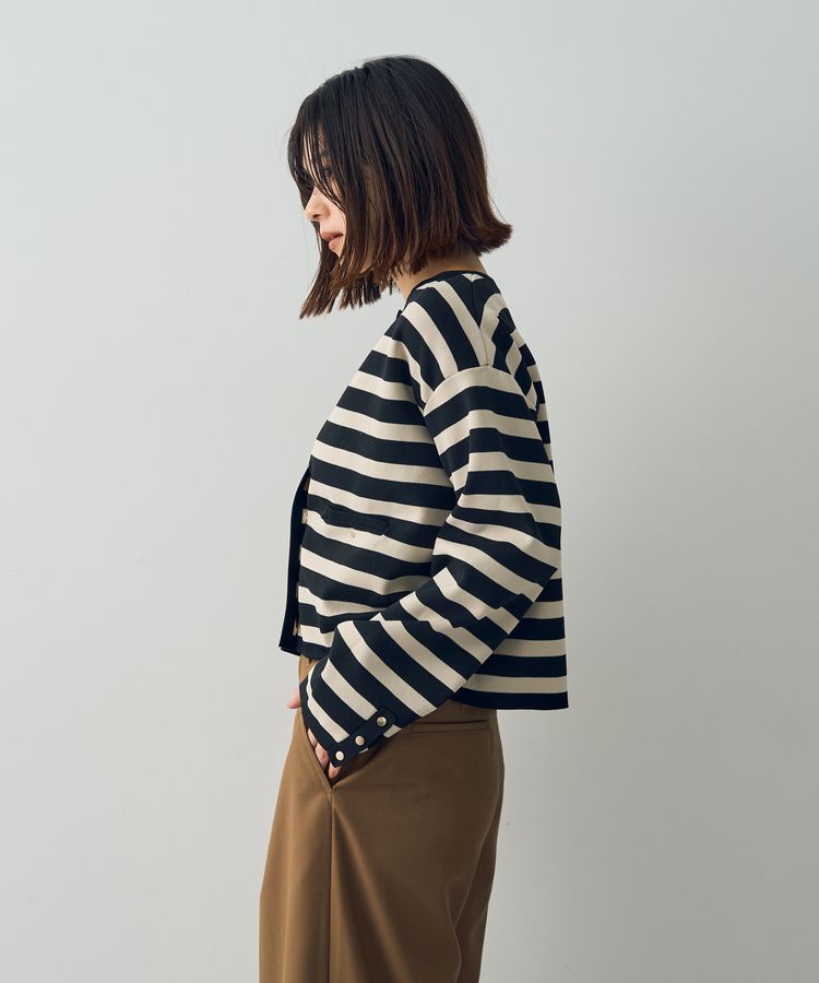 YECCA VECCA「配色トリミングニットジャケット」|カーディガン|