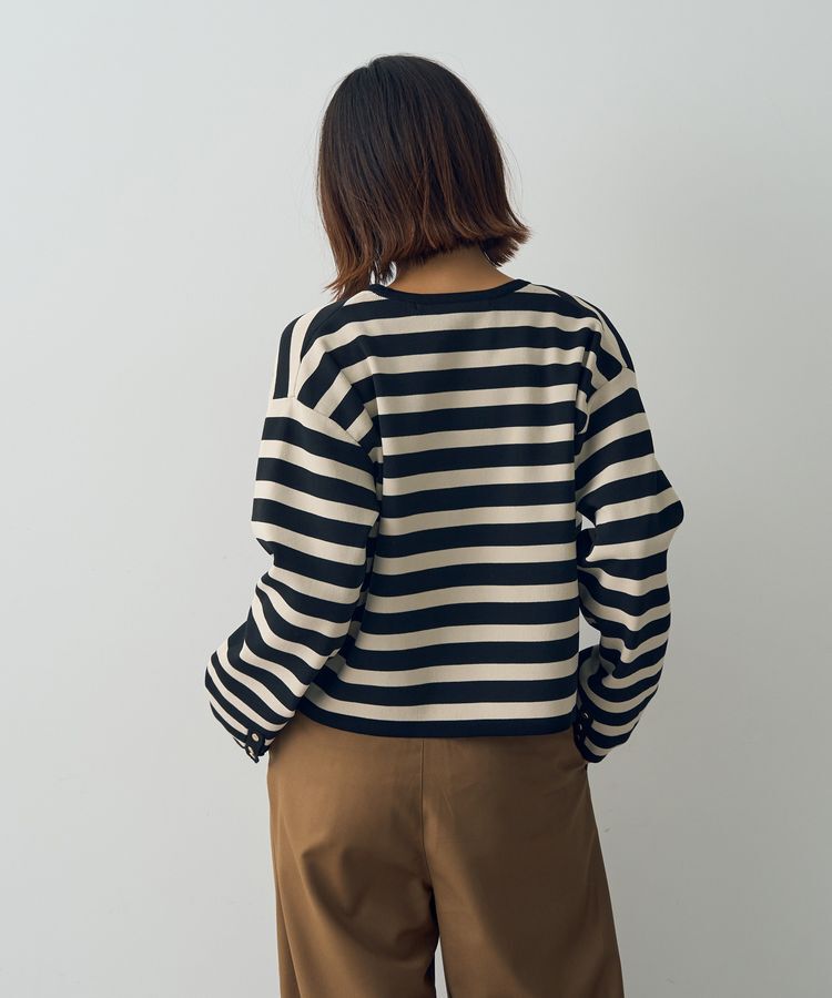 YECCA VECCA「配色トリミングニットジャケット」|カーディガン|