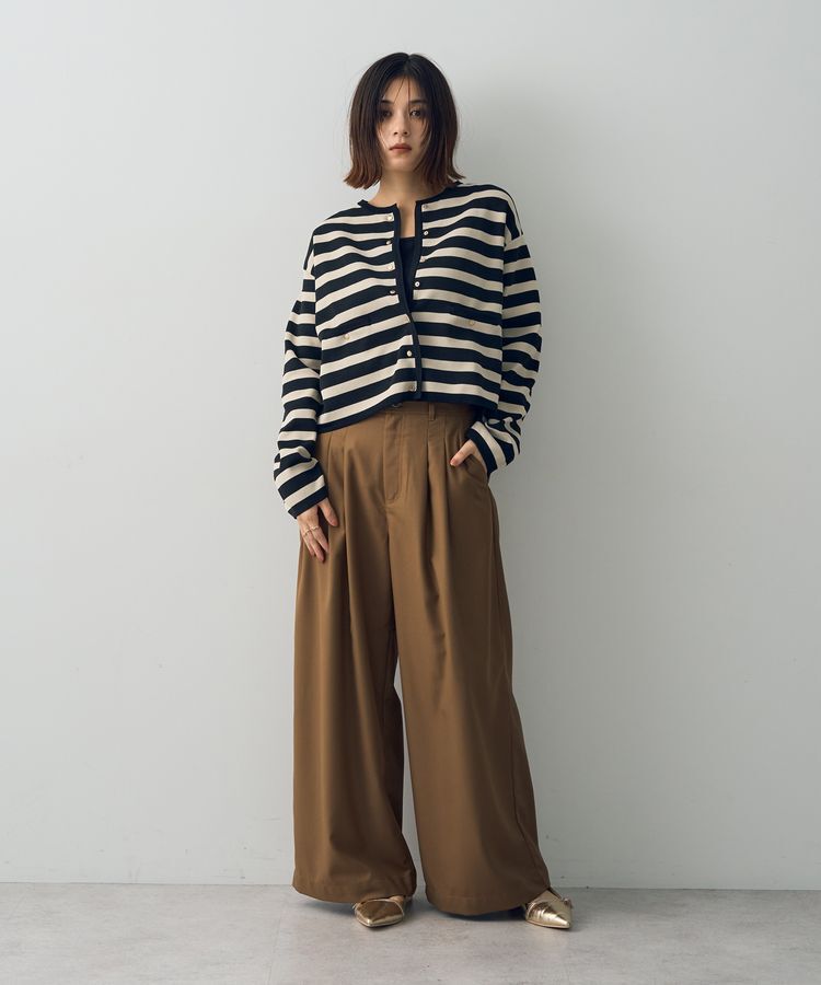 YECCA VECCA「配色トリミングニットジャケット」|カーディガン|