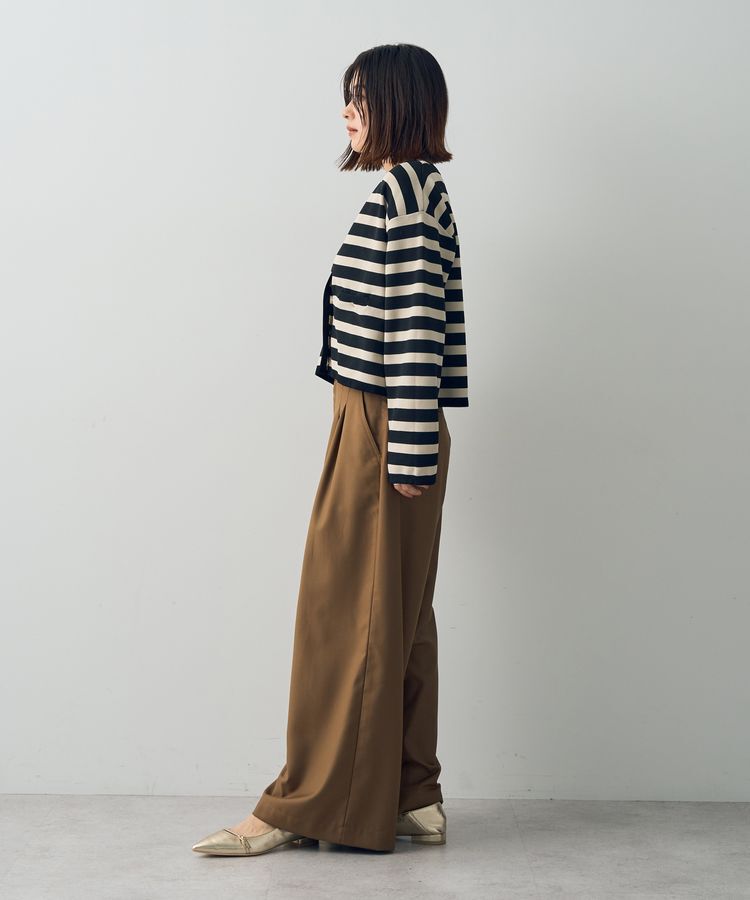 YECCA VECCA「配色トリミングニットジャケット」|カーディガン|