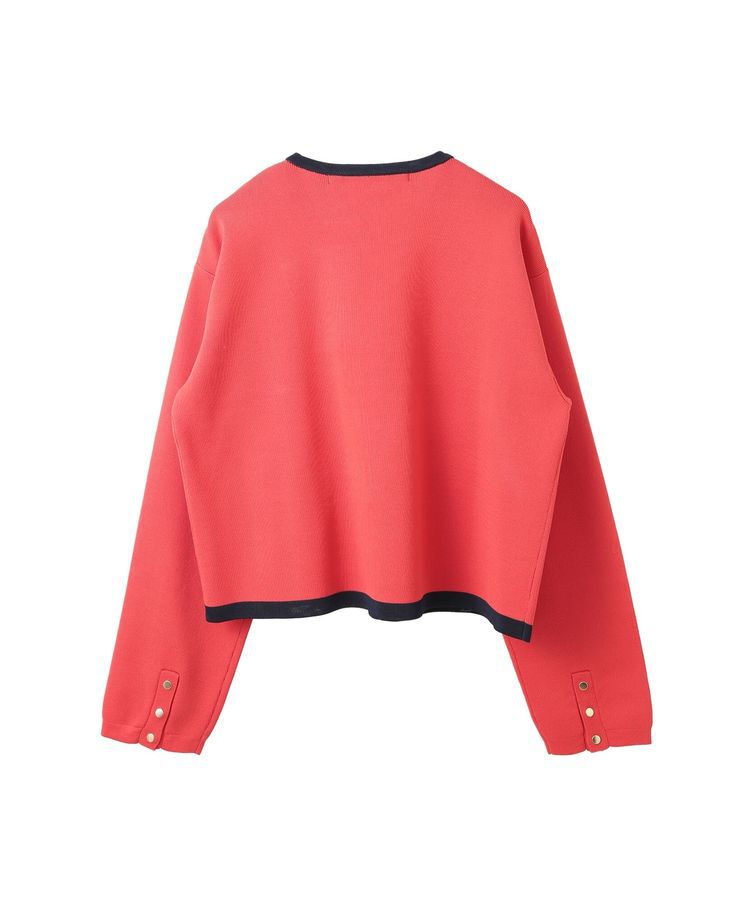 YECCA VECCA「配色トリミングニットジャケット」|カーディガン|