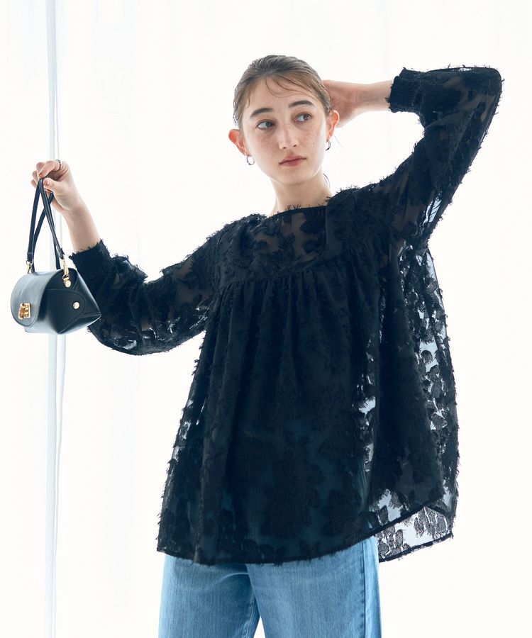 YECCA VECCA「2wayカットジャガードペプラムブラウス」|シャツ・ブラウス|