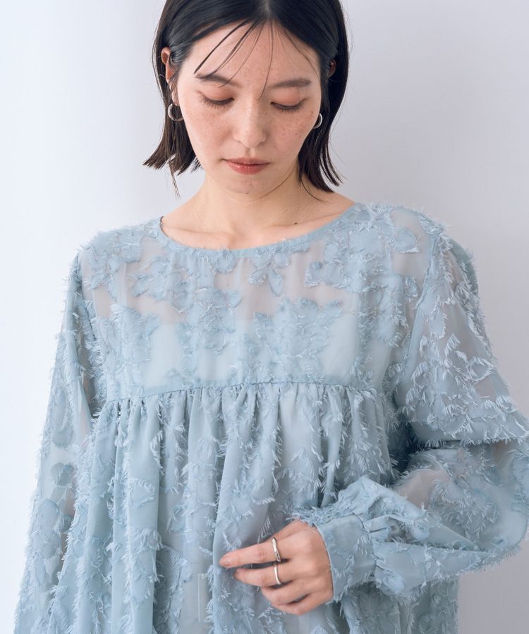 YECCA VECCA「2wayカットジャガードペプラムブラウス」|シャツ・ブラウス|