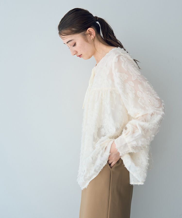 YECCA VECCA「2wayカットジャガードペプラムブラウス」|シャツ・ブラウス|