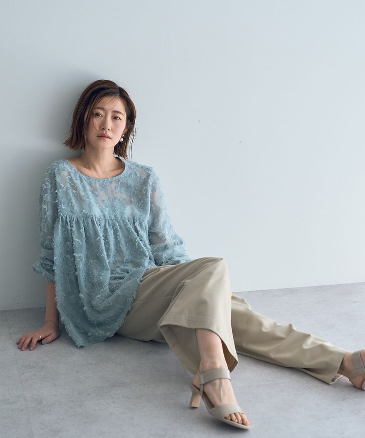 YECCA VECCA「2wayカットジャガードペプラムブラウス」|シャツ・ブラウス|