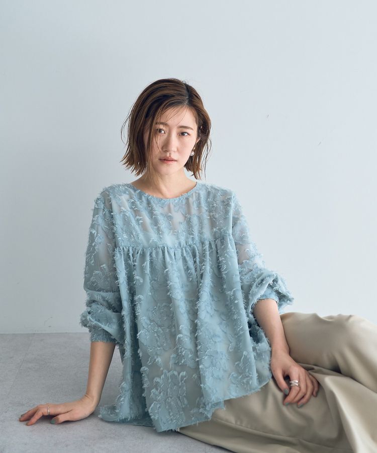 YECCA VECCA「2wayカットジャガードペプラムブラウス」|シャツ・ブラウス|