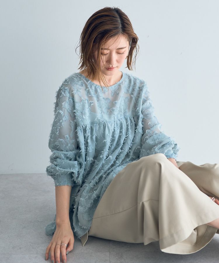 YECCA VECCA「2wayカットジャガードペプラムブラウス」|シャツ・ブラウス|